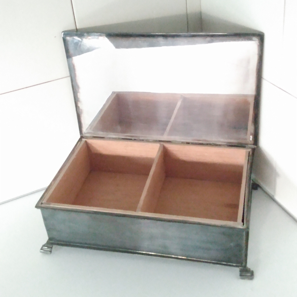 Vintage Marlboro Silver-Plated Cigarette/Cigar Box Wood Lining SEE DESCRIPTION